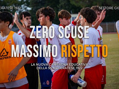 “Zero scuse. Massimo rispetto”: la Maceratese si fa capofila di una nuova cultura del rispetto nel calcio giovanile