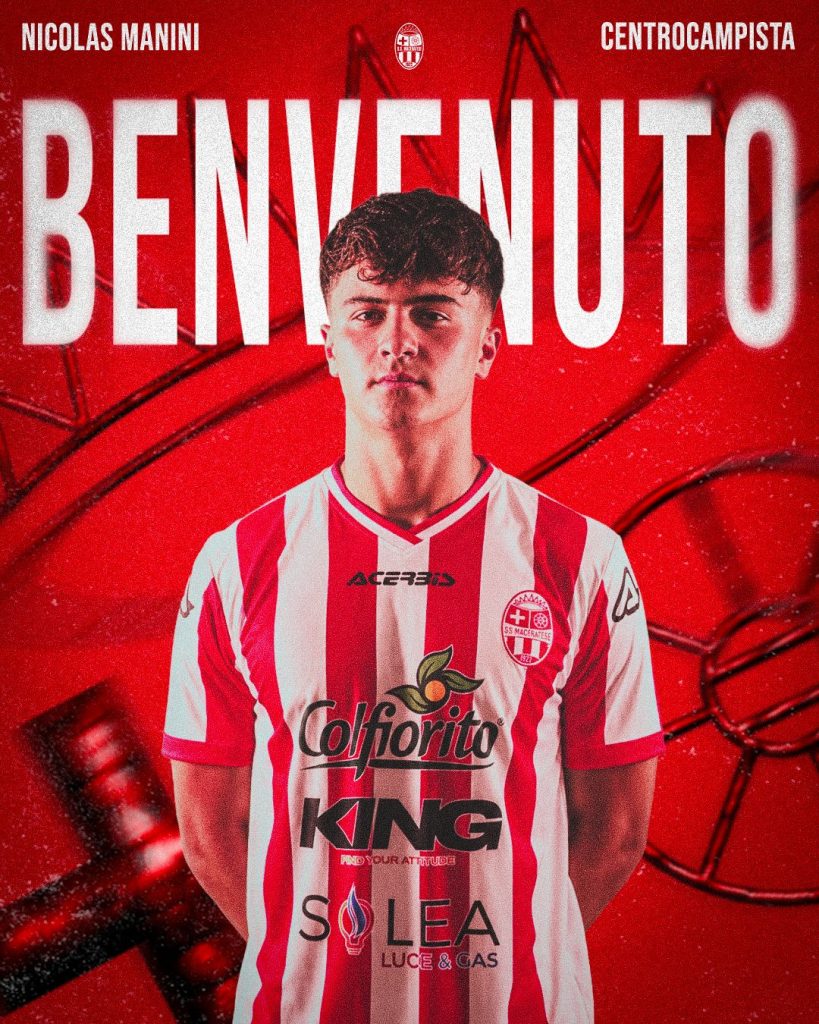 Nicolas Manini è biancorosso: il centrocampista classe 2008 approda alla Maceratese